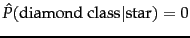 $\hat{P}(\mbox{diamond class}\vert\mbox{star})=0$